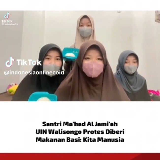 Viral Santri UIN Walisongo Protes Diberi Makanan Basi