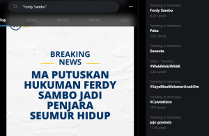 Ferdy Sambo Batal Dapat Hukuman Mati Trending, Warga Twitter: MA Diskon Besar-besaran