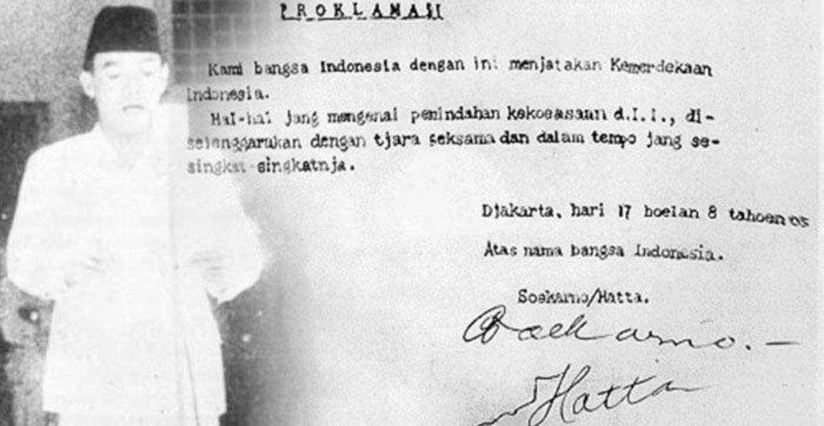 Pidato Soekarno dan Isi Teks Asli Proklamasi