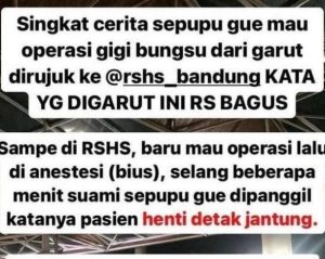 Viral, Operasi Gigi Berujung Maut, Ini Kata RSHS Bandung