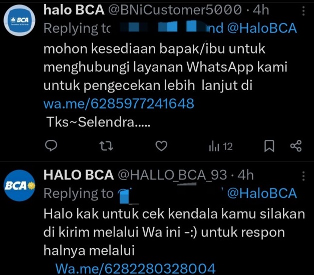 Marak Akun Bodong Mengatasnamakan Halo BCA di X (Twitter)