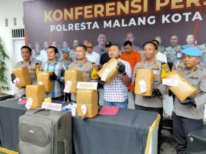 Satreskoba Polresta Malang Kota Gagalkan Pengiriman 42 Kg Ganja