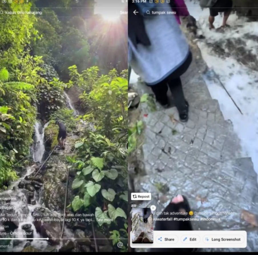 Kini Ada Tangga Menuju Air Terjun Tumpak Sewu, Pengunjung Makin Nyaman