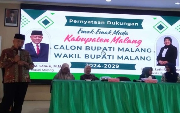 Ratusan Emak-Emak Muda Dukung Sanusi-Lathifah di Pilkada Kabupaten Malang 2024