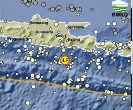 Aktivitas Subduksi Picu Gempa Dangkal di  Malang Hari Ini