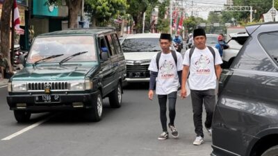 Dukung Katino-Zidna, Kader Gerindra Kota Kediri Jalani Nazar Jalan Kaki Menuju Jakarta