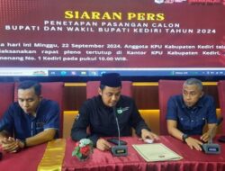 KPU Tetapkan Dua Paslon di Pilkada Kediri 2024, Pengundian Nomor Urut Digelar Besok