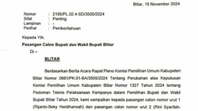 Debat Ketiga Pilkada Blitar Dibatalkan, Tim Paslon 02 Meradang