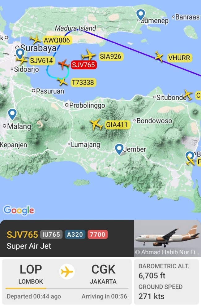 Super Air Jet Beri Kode “Squawk 7700” sebelum Mendarat Darurat di Juanda, Apa Artinya?