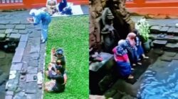 Ada Orang Sembahyang di Candi, Emak-Emak Malah Asyik Berfoto