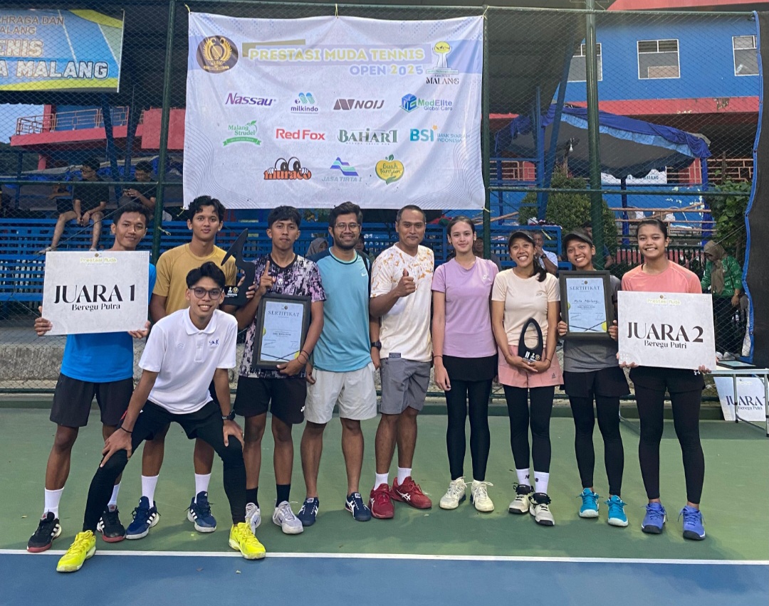 Bekal Berharga Songsong Porprov, Tenis Kota Malang Juara Prestasi Muda Tennis Open 2025