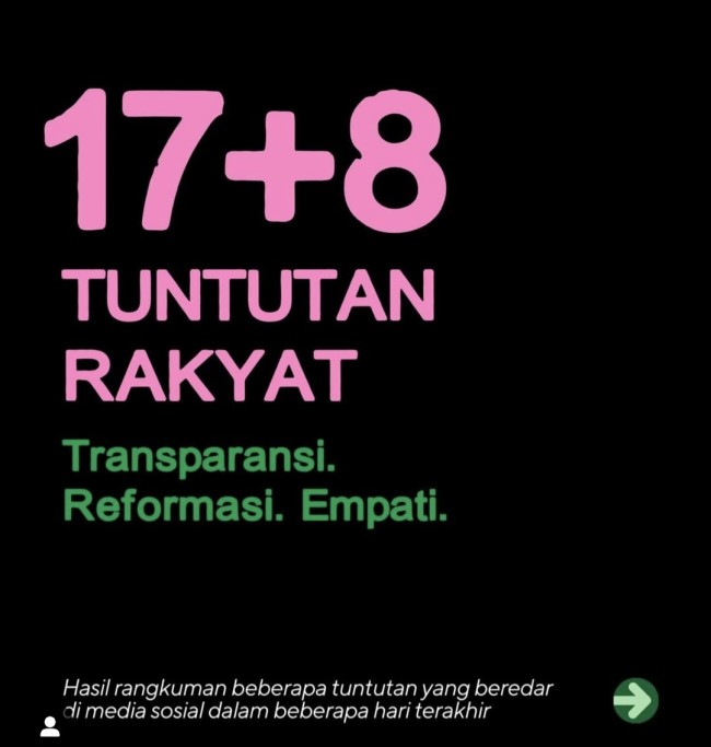 “17+8 Tuntutan Rakyat” Menggema, DPR hingga Presiden Didorong Ambil Sikap