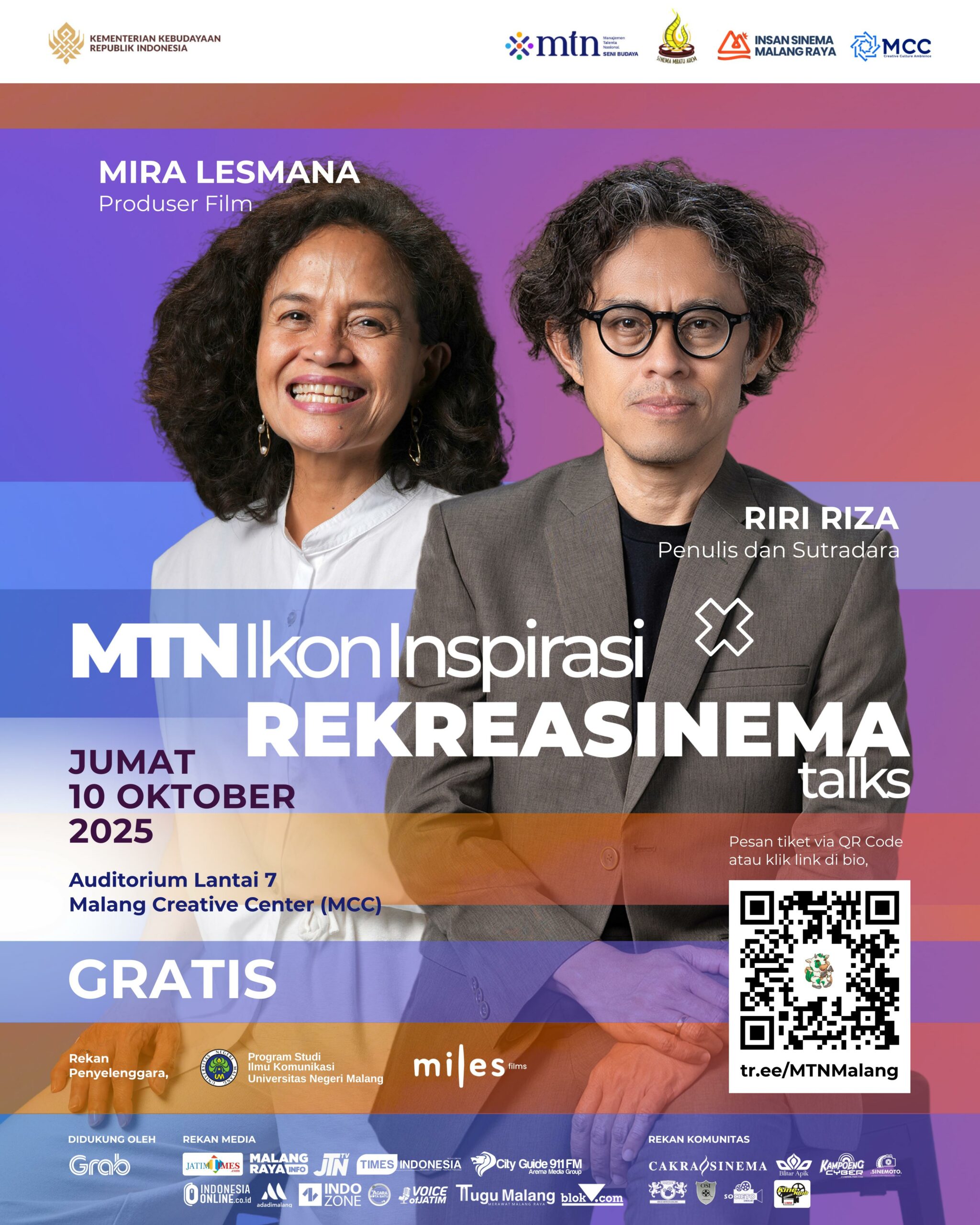 Mira Lesmana & Riri Riza Siap Menyapa Malang lewat MTN IkonInspirasi x Rekreasinema Talks! Gratis dan Terbuka untuk Umum