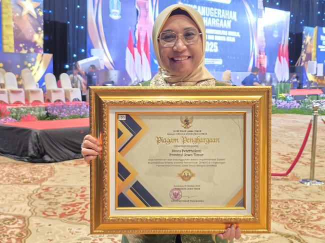 Kado Akhir Tahun Disnak Jatim: Raih 3 Penghargaan Bergengsi, SAKIP AA hingga Pelayanan Publik Predikat Prima Kado Akhir Tahun Disnak Jatim: Raih 3 Penghargaan Bergengsi, SAKIP AA hingga Pelayanan Publik Predikat Prima