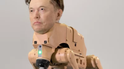 Satir Beeple: Robot Anjing Wajah Elon Musk & Zuckerberg Laku Rp10 Miliar