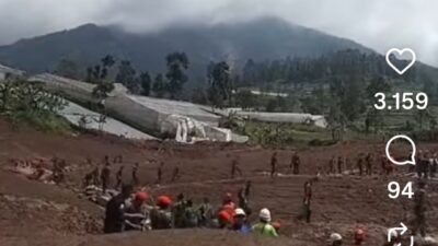 23 Marinir Ikut Tertimbun Longsor Cisarua, 4 Ditemukan Meninggal