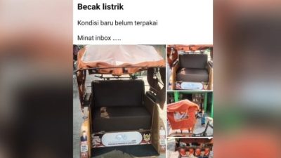 Becak Listrik Bantuan Prabowo Dijual di FB, Gerindra Lamongan Lakukan Investigasi