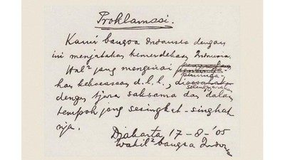 Ada di Mana Teks Proklamasi Tulisan Tangan Soekarno?