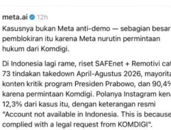 Viral Pengakuan Meta AI soal Pemblokiran Konten, Komdigi Bantah Batasi Informasi Karhutla